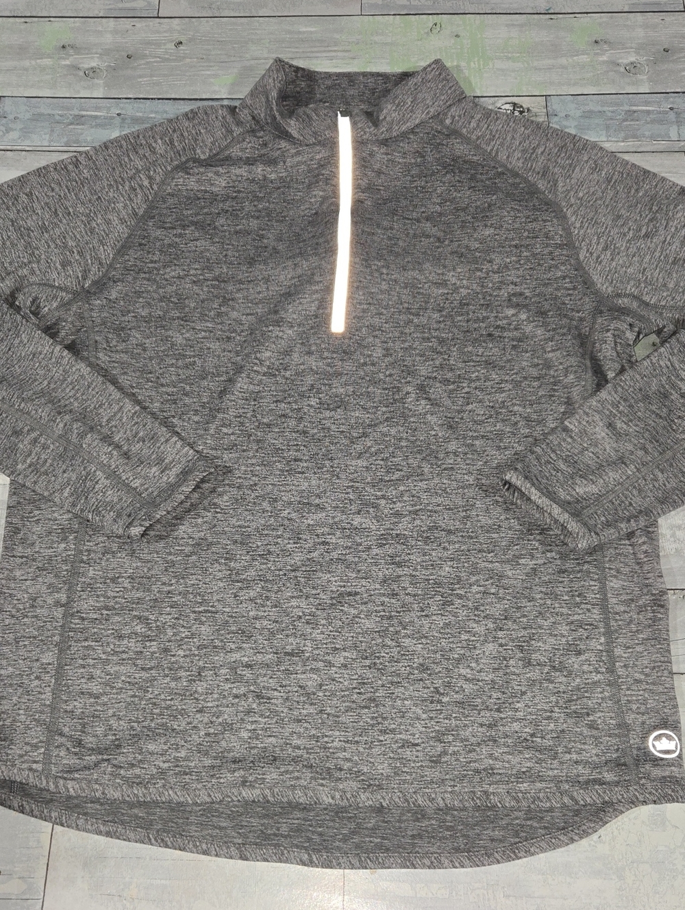 Peter Millar Gray Quarter Zip Long Sleeve Size Medium